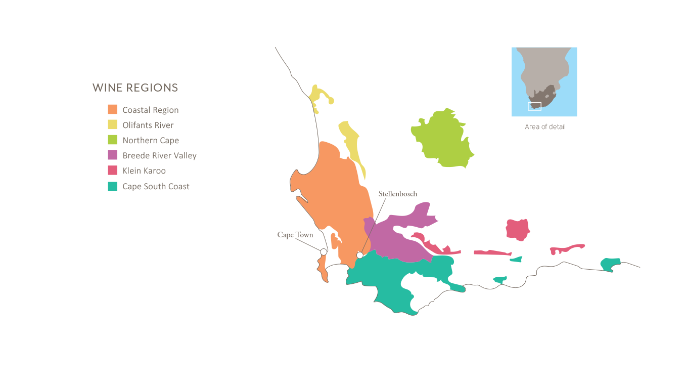 South Africa Wine Regions Map