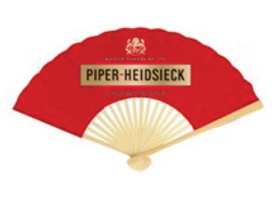 Piper-Heidsieck red logo’d fans